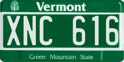 VT license plate XNC616