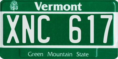VT license plate XNC617