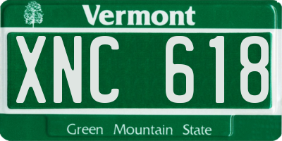 VT license plate XNC618