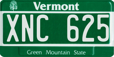 VT license plate XNC625