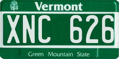 VT license plate XNC626