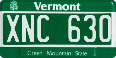 VT license plate XNC630