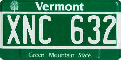 VT license plate XNC632