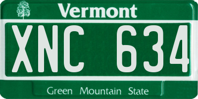 VT license plate XNC634