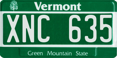 VT license plate XNC635