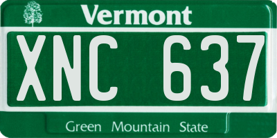 VT license plate XNC637
