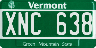 VT license plate XNC638