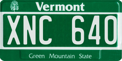 VT license plate XNC640