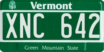 VT license plate XNC642