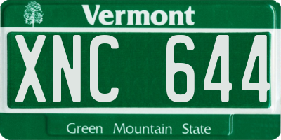 VT license plate XNC644
