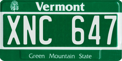VT license plate XNC647