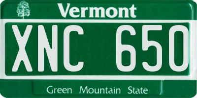 VT license plate XNC650