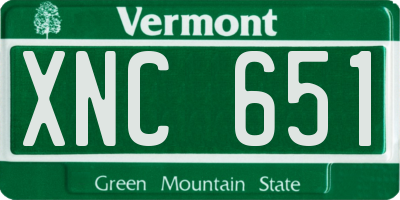 VT license plate XNC651