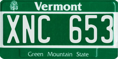 VT license plate XNC653