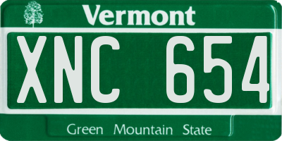 VT license plate XNC654