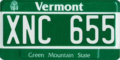 VT license plate XNC655