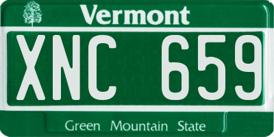VT license plate XNC659