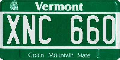 VT license plate XNC660