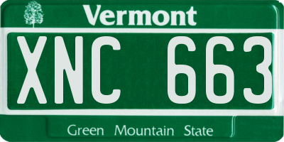 VT license plate XNC663