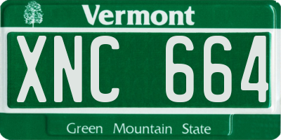 VT license plate XNC664