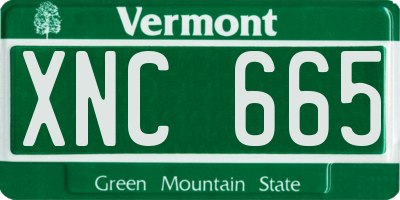 VT license plate XNC665