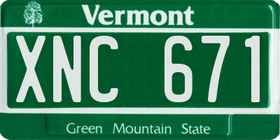 VT license plate XNC671