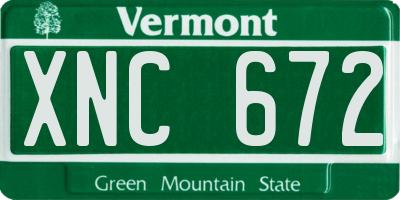 VT license plate XNC672
