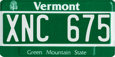 VT license plate XNC675