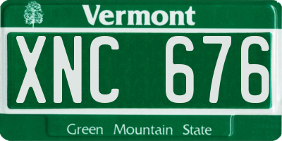VT license plate XNC676
