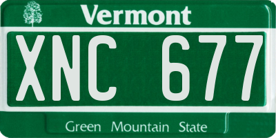 VT license plate XNC677