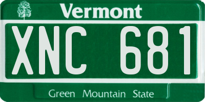 VT license plate XNC681