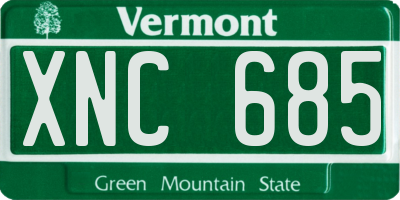 VT license plate XNC685