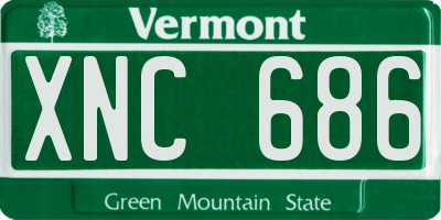 VT license plate XNC686