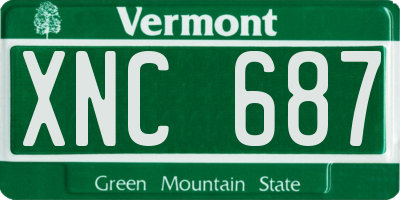 VT license plate XNC687