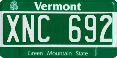 VT license plate XNC692