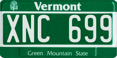 VT license plate XNC699