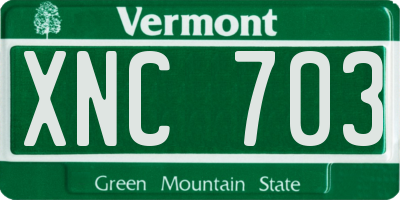 VT license plate XNC703