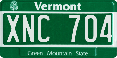 VT license plate XNC704
