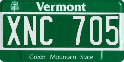 VT license plate XNC705