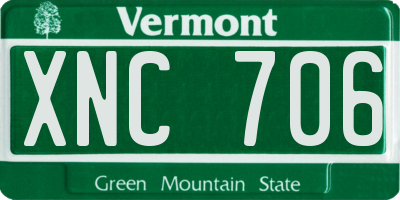 VT license plate XNC706