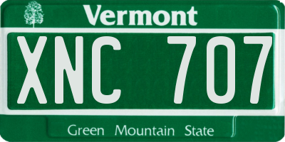 VT license plate XNC707