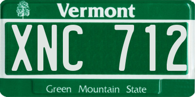 VT license plate XNC712
