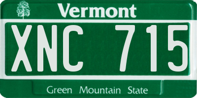 VT license plate XNC715