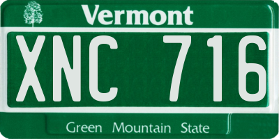 VT license plate XNC716