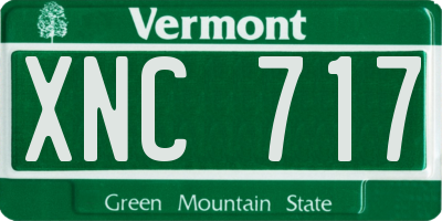 VT license plate XNC717