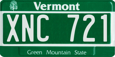 VT license plate XNC721