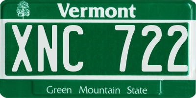 VT license plate XNC722