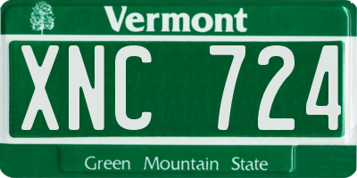 VT license plate XNC724