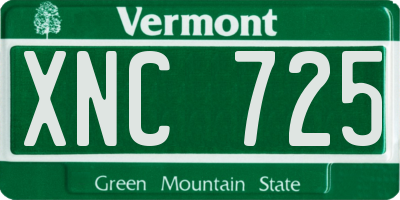 VT license plate XNC725