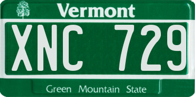 VT license plate XNC729